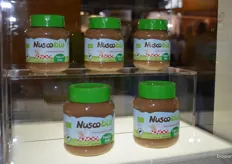 Zij presenteerden onder meer deze nieuwe praliné hazelnut spread van Nuscobio. 