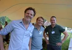 Dirk Terwel (Origin & Amsterdam Trading) met Peter van der Ven en Marcel van Ringelesteijn van Fumico Bio.